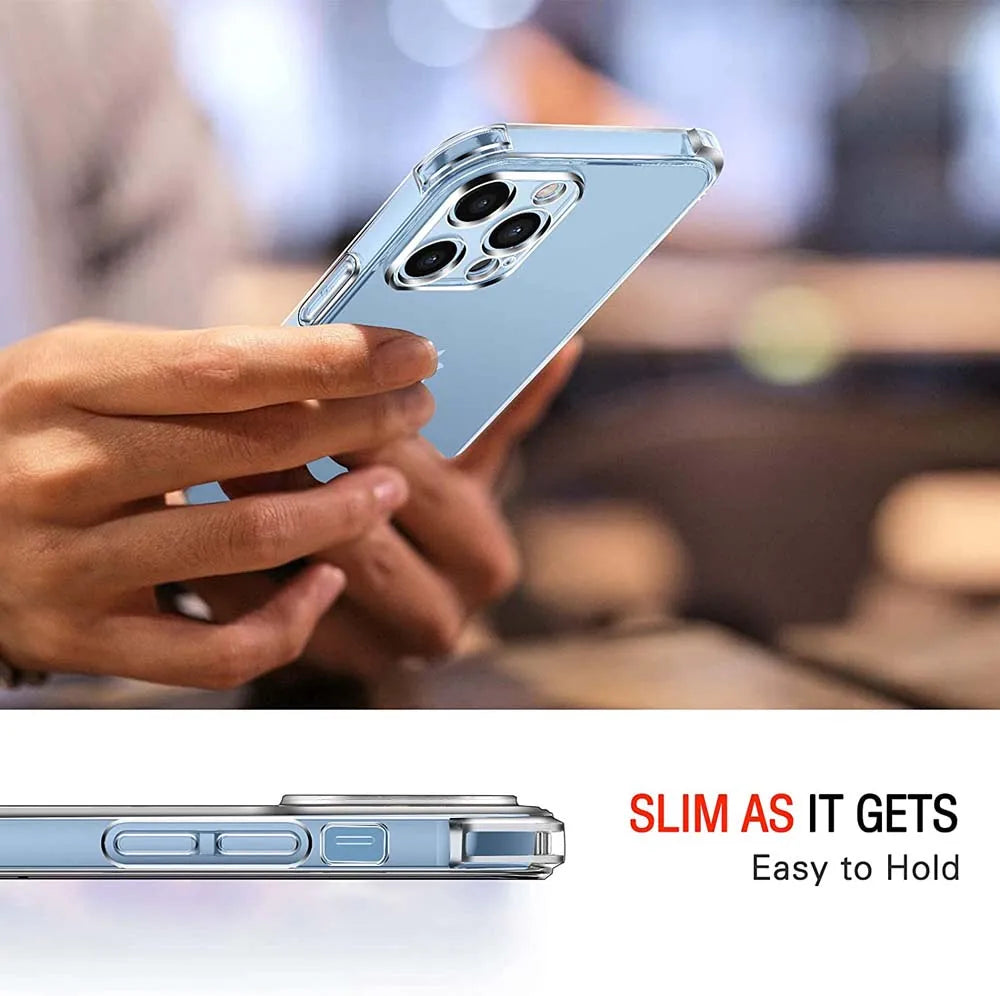 Funda 1.5MM Thick Air-Bag Clear Phone Case For iPhone 11 12 13 Mini 14 15 16 17 Pro Max Plus Air Thick Shockproof Silicone Cover