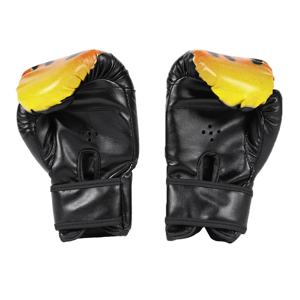 2Pcs Kids Boxing Gloves Children Punch Training Sparring Kickboxing Fighting Fitness Mitts Hitting Hand Protector Blue Black Red