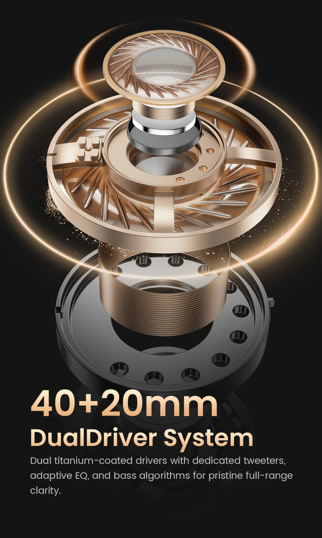 HAYLOU S40 ANC Wireless Headphones Bluetooth 6.0 Hi-Res Audio Over Ear Headset 50dB Hybrid Active Noise Cancellation Earphones
