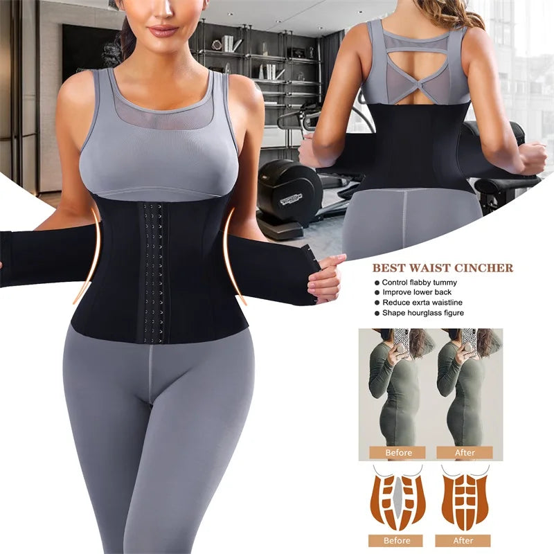 MiiOW Waist Trainer Corset Women's Binders Shapers Tummy Wrap Body Shapewear Breathable Slimming Belt Flat Belly Workout Girdle