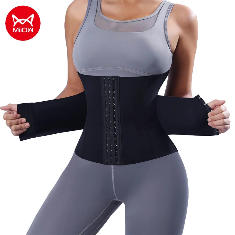 MiiOW Waist Trainer Corset Women's Binders Shapers Tummy Wrap Body Shapewear Breathable Slimming Belt Flat Belly Workout Girdle