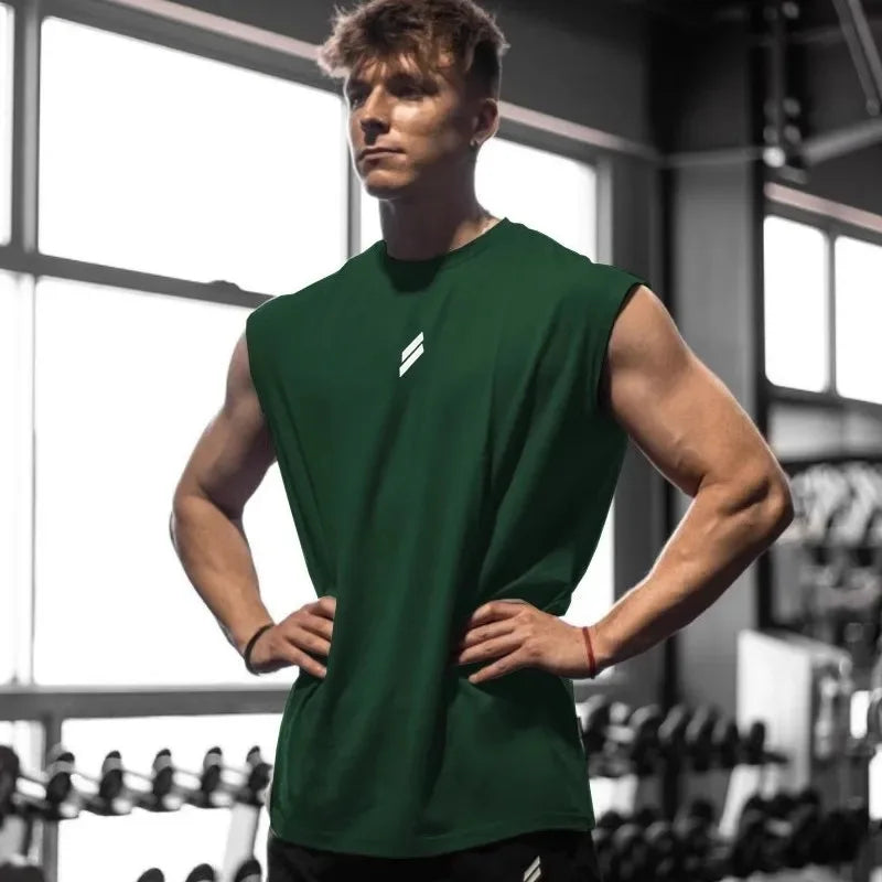 Camiseta deportiva sin mangas para hombre, chaleco de secado rápido, transpirable, holgado, para entrenamiento, Verano