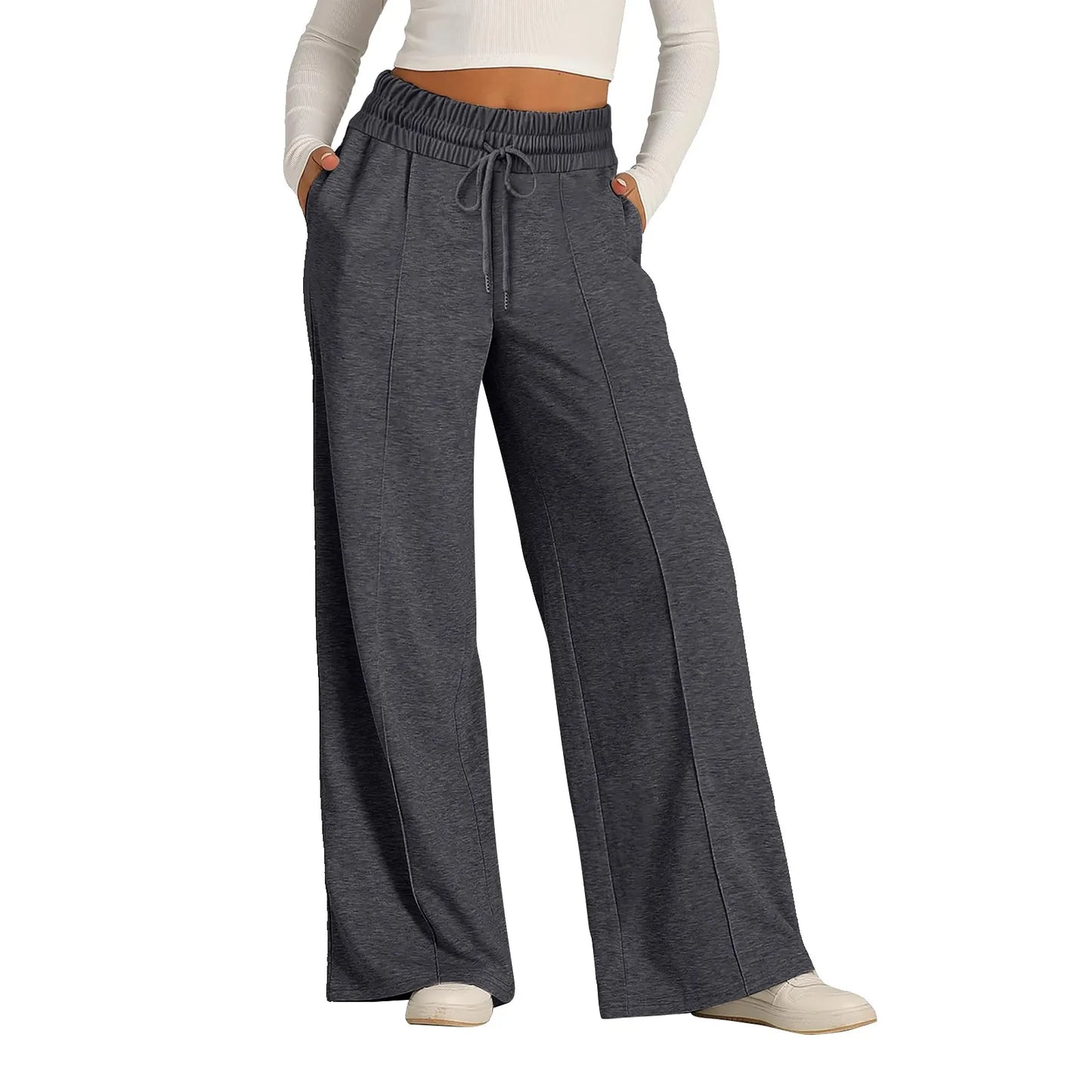 Fleece Sweatpants Women Streetwear Pants High Waist Loose Trousers Casual Straight Sport Wide Leg Baggy Pants Joggers