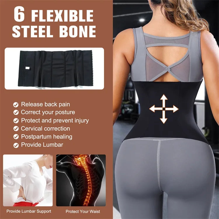 MiiOW Waist Trainer Corset Women's Binders Shapers Tummy Wrap Body Shapewear Breathable Slimming Belt Flat Belly Workout Girdle