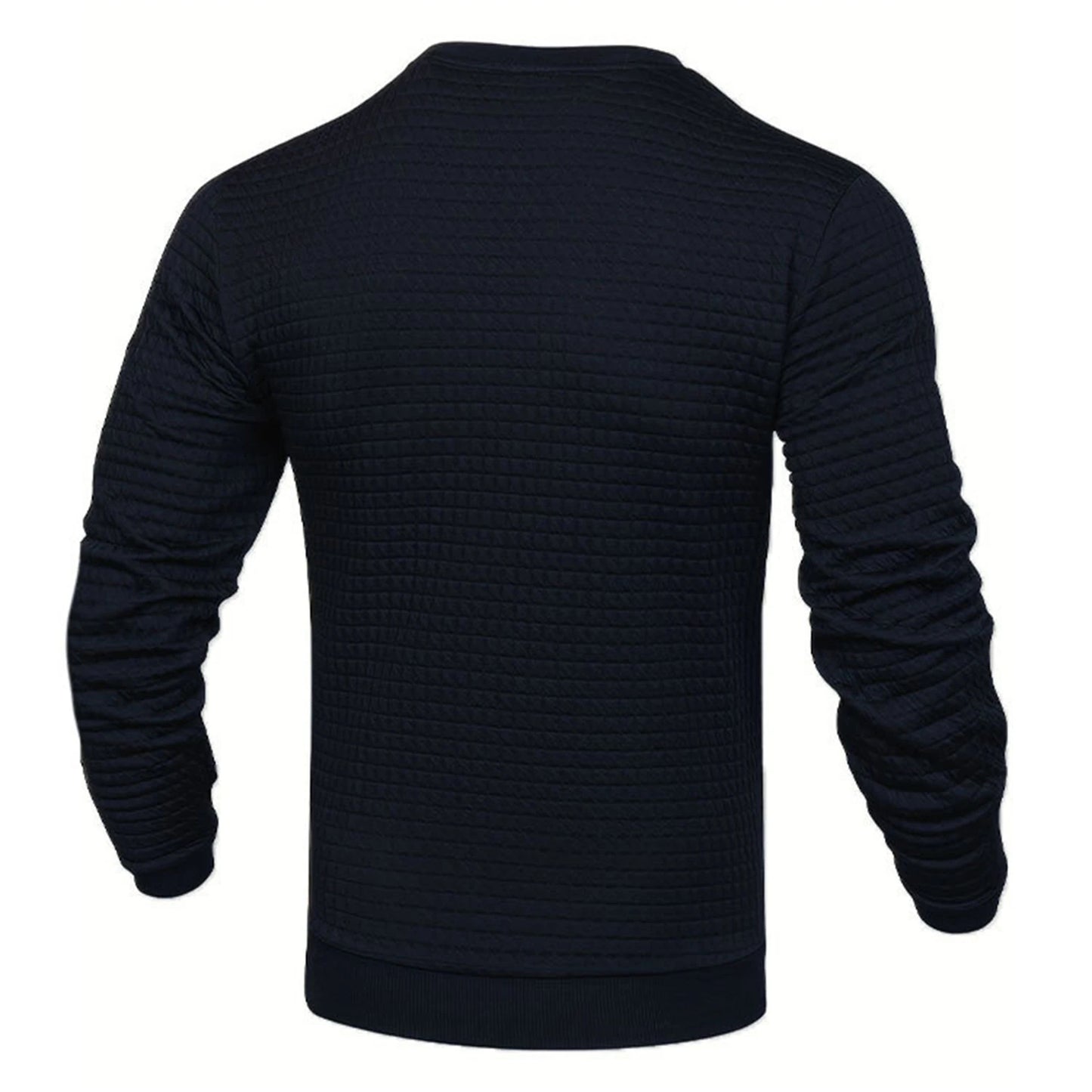 Men's coat fashion small check Waffle youth round neck jacquard check hoodie