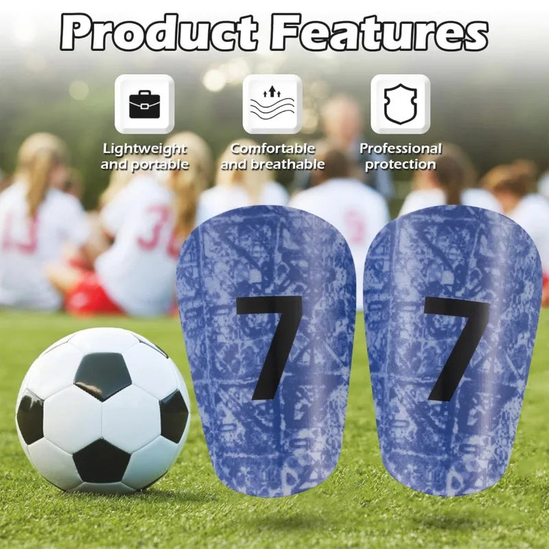 2026 Mini Shin Guards No.7 Kids Adults - Ultra Thin Soccer Leg Guards Lightweight Protection USA Canada Mexico Summer Sports