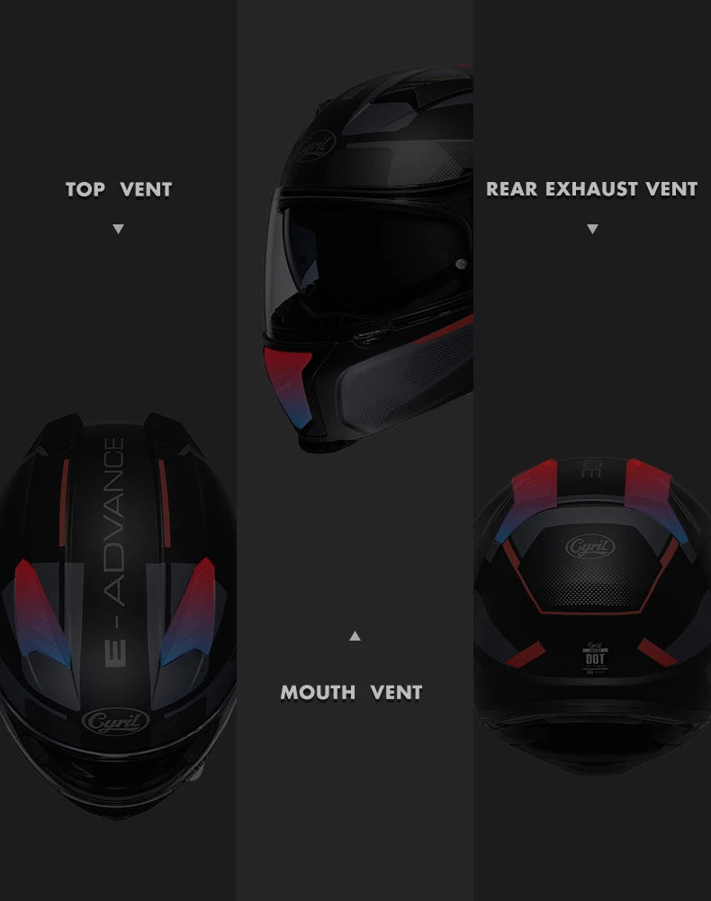 Motorcycle Helmet Dual Visor Modular Flip Up Full Face Helmet for Adult Men Women DOT Approved Casco Moto CYRIL AH121