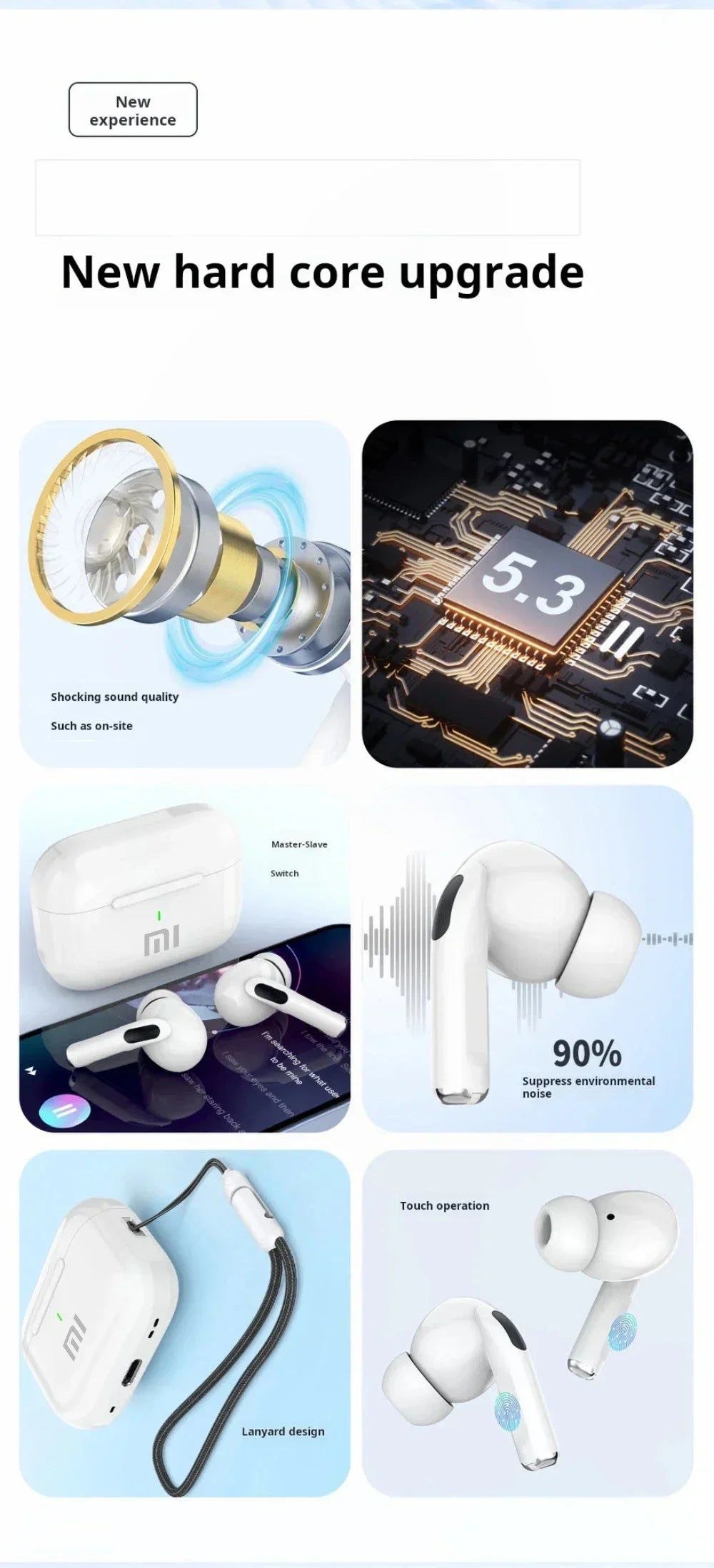 Wireless Bluetooth Earphones IN-Ear EarbudOriginal A7 for Xiaomi Waterproof ENC Noise Headphone With Mic Sports Hifi Headsets