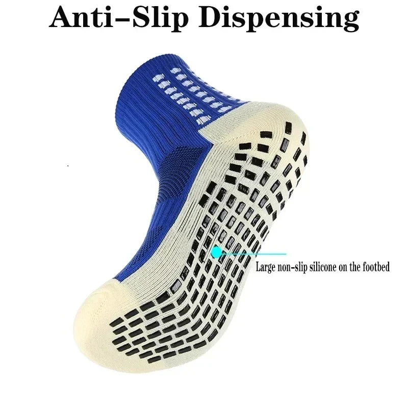 Men's New Football Socks Outdoor Sports Grabbing Socks Silicone Anti Slip Socks Football Basketball Sports Socks