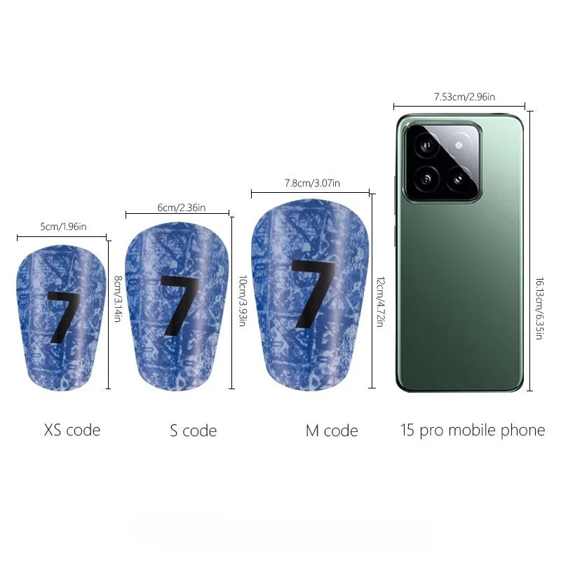 2026 Mini Shin Guards No.7 Kids Adults - Ultra Thin Soccer Leg Guards Lightweight Protection USA Canada Mexico Summer Sports