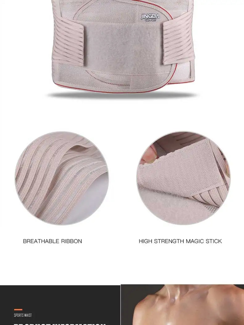 JINGBA SUPPORT Orthopedic Corset Back Support Belt Men Back Brace Belt Fajas Lumbares Ortopedicas Protection Spine Support Belt