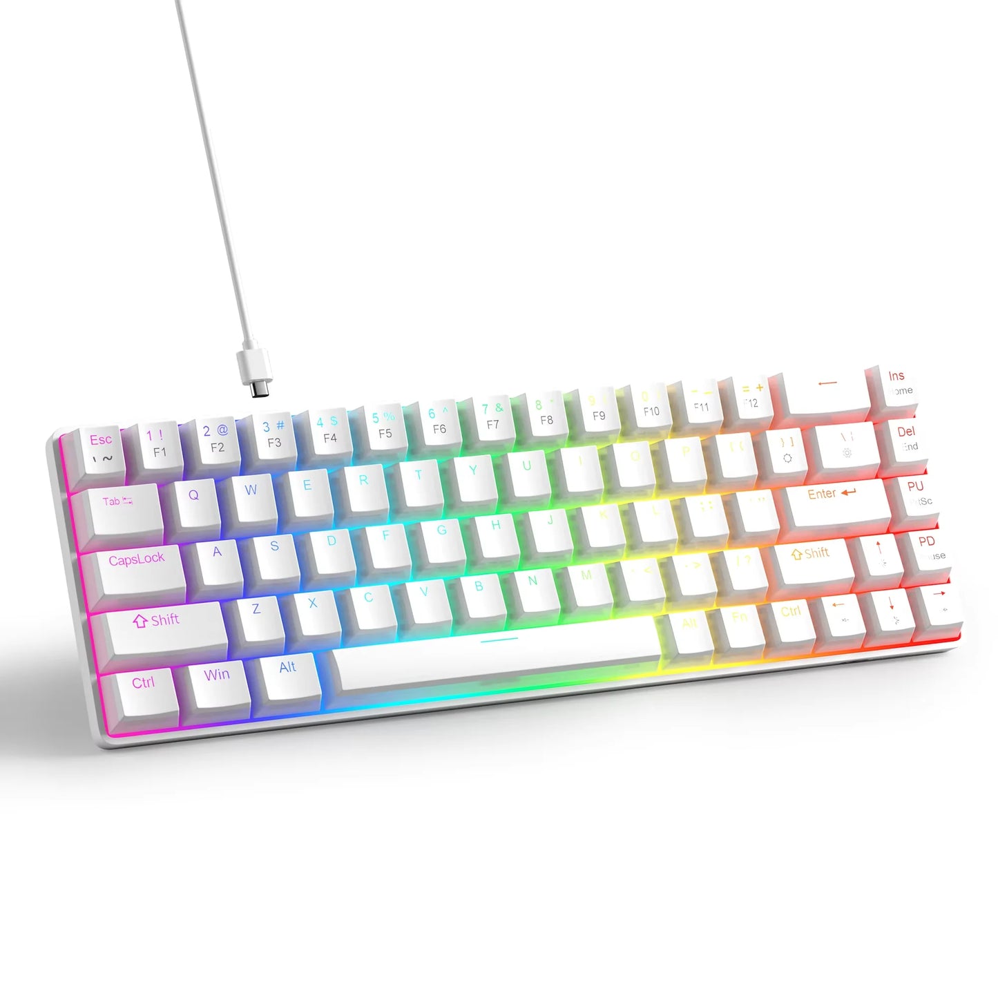 MageGee Portable 60% Mechanical Gaming Keyboard, MK-Box LED Backlit Compact 68 Keys Mini Wired Office Keyboard for Windows PC