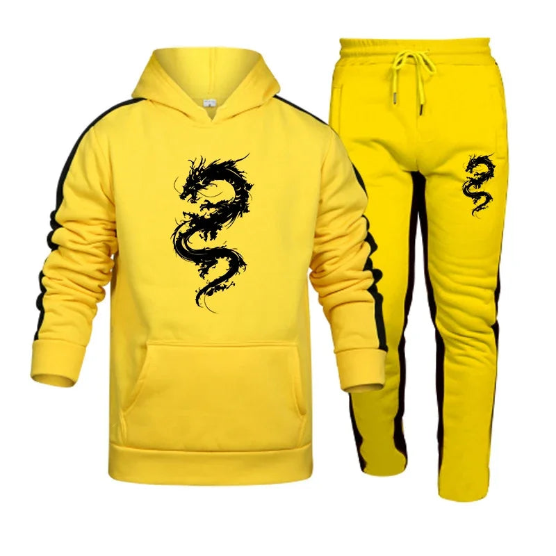 Autumn Winter Mens Tracksuit Printing Casual Sweatshirt Sweatpants Set 2025 Hot Sales Hoodies Suit Sports Jogging Mens Clothing