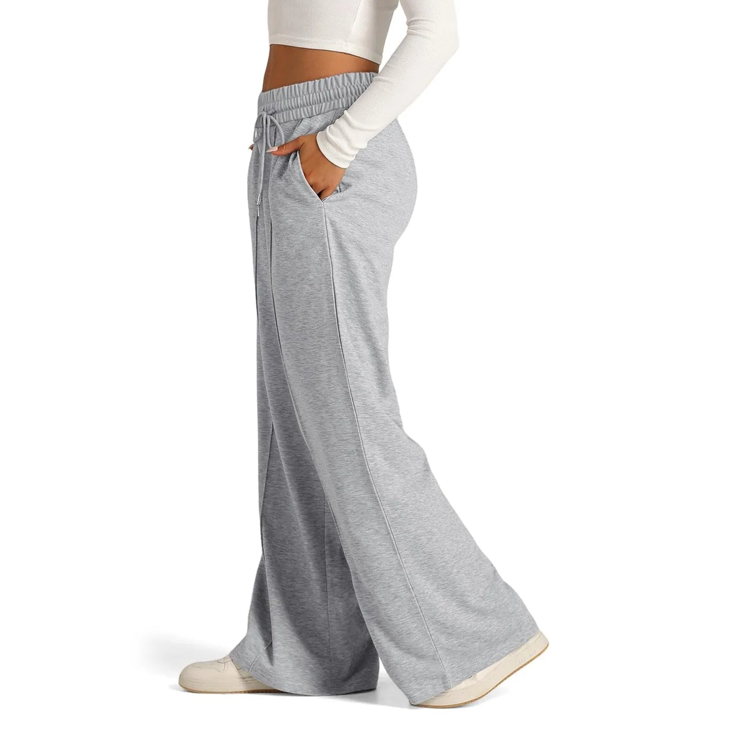 Fleece Sweatpants Women Streetwear Pants High Waist Loose Trousers Casual Straight Sport Wide Leg Baggy Pants Joggers