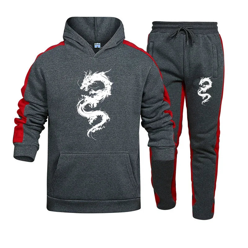 Autumn Winter Mens Tracksuit Printing Casual Sweatshirt Sweatpants Set 2025 Hot Sales Hoodies Suit Sports Jogging Mens Clothing