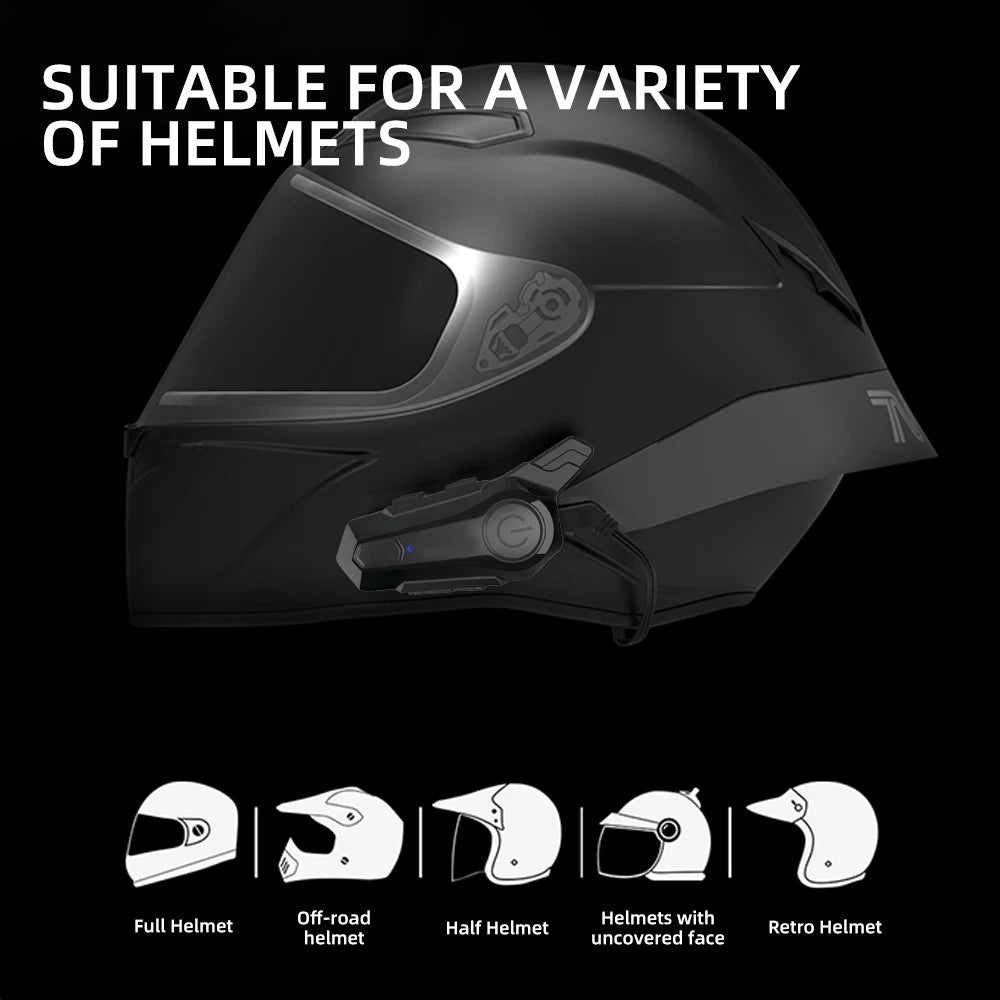 1/2 X1 Bluetooth Motorcycle Helmet Intercom Headset For 2 Rider 1000M intercomunicador Moto Interphone Wireless Handsfree Call