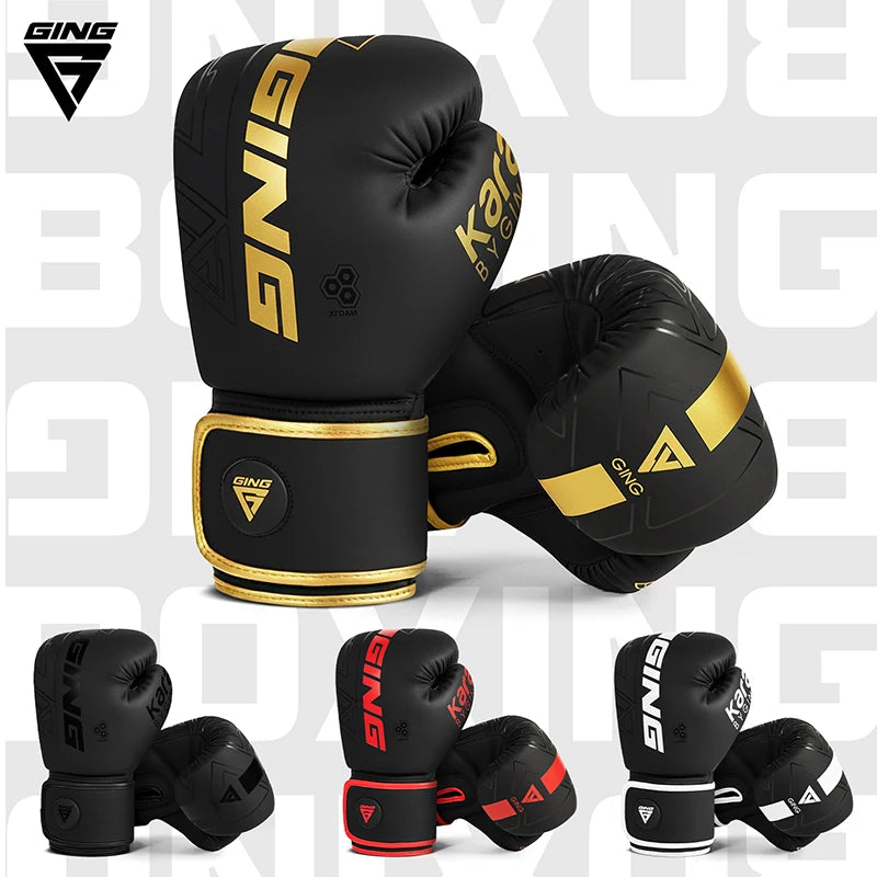4/6/8/10/12/14Oz Kids Adult Boxing Gloves Breathable Professional Sanda Muay Thai Fighting Gloves PU Workout Gloves