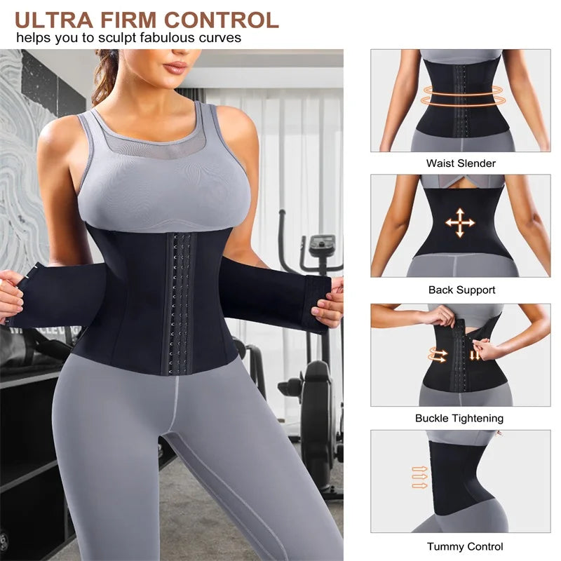 MiiOW Waist Trainer Corset Women's Binders Shapers Tummy Wrap Body Shapewear Breathable Slimming Belt Flat Belly Workout Girdle
