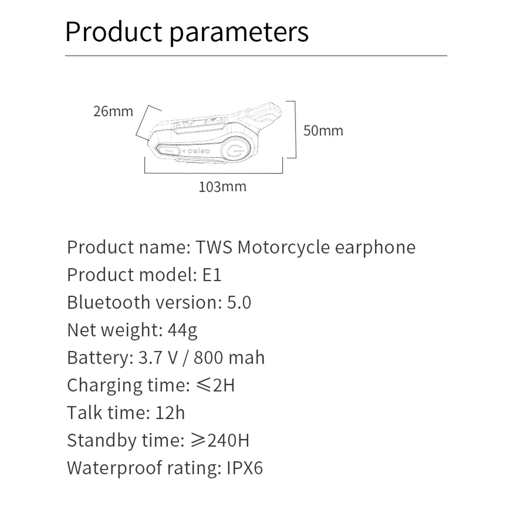 1/2 X1 Bluetooth Motorcycle Helmet Intercom Headset For 2 Rider 1000M intercomunicador Moto Interphone Wireless Handsfree Call