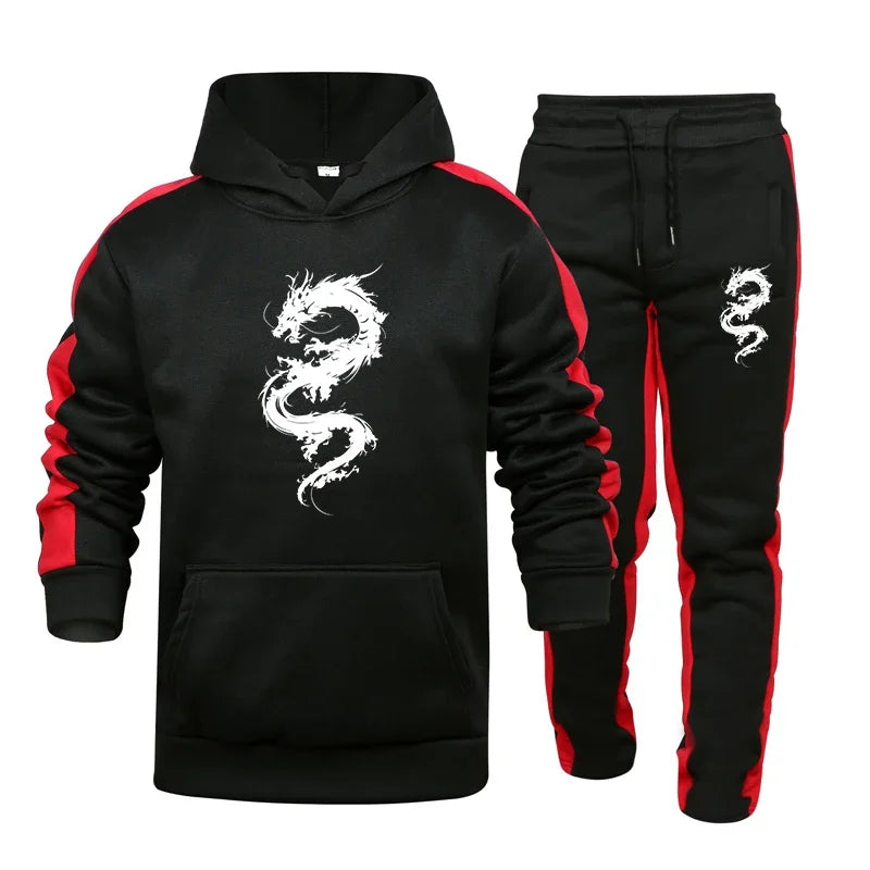 Autumn Winter Mens Tracksuit Printing Casual Sweatshirt Sweatpants Set 2025 Hot Sales Hoodies Suit Sports Jogging Mens Clothing