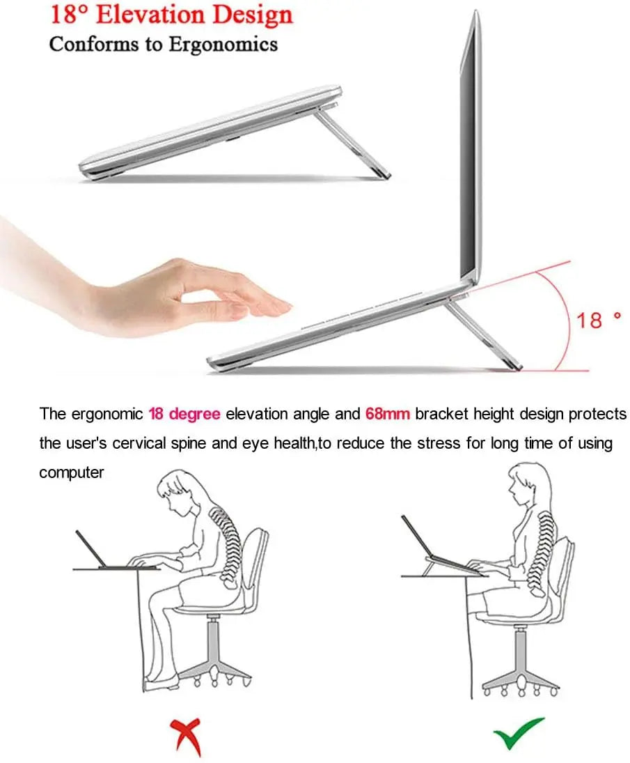 Laptop Tablet Stand Universal Adjustable Aluminium Alloy Foldable Stand Desktop Holder For Macbook 10''-15.6'' Laptop Notbebook