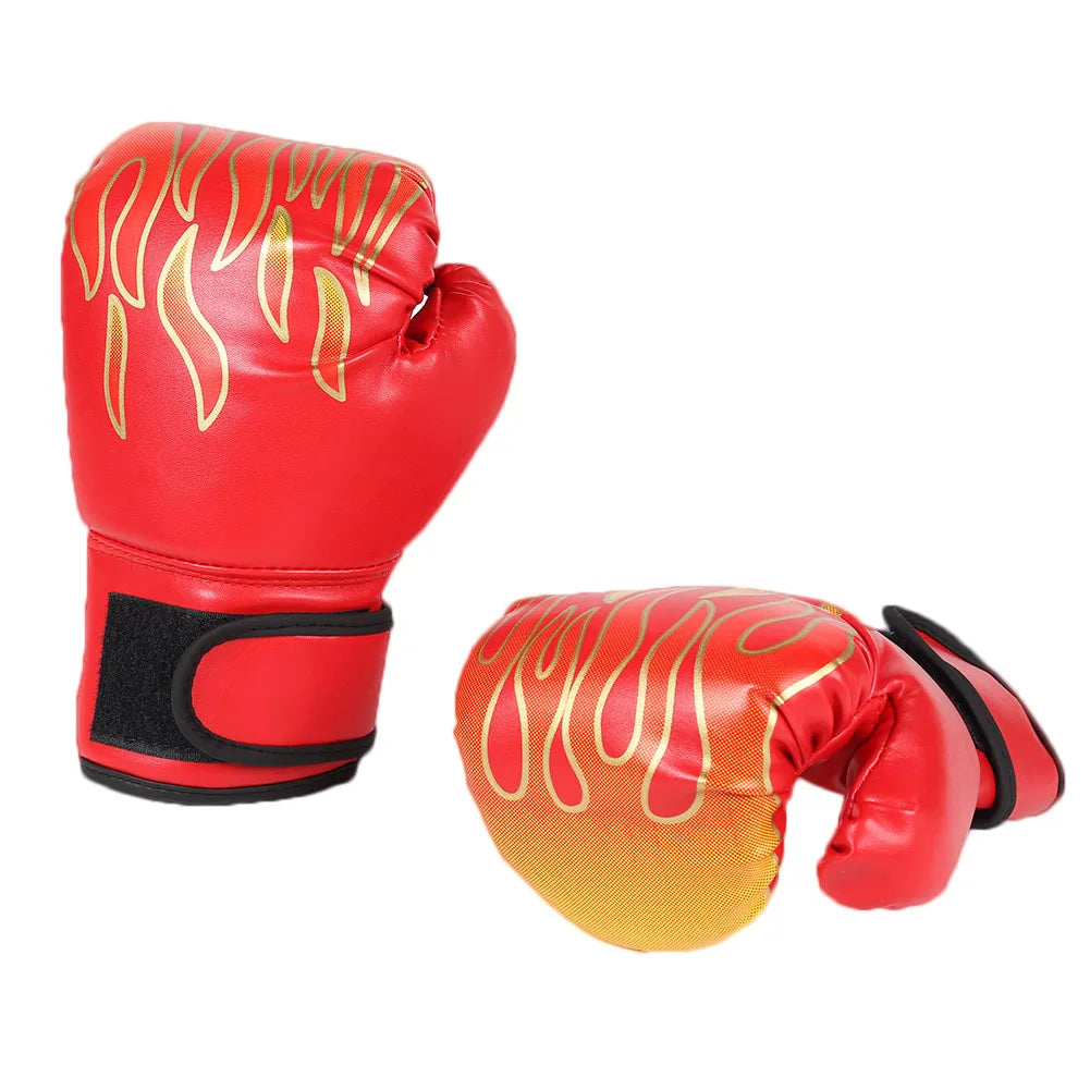 2Pcs Kids Boxing Gloves Children Punch Training Sparring Kickboxing Fighting Fitness Mitts Hitting Hand Protector Blue Black Red
