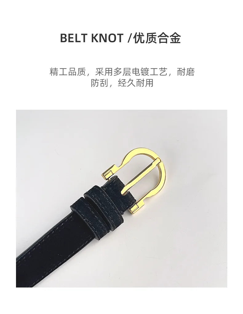 Suede  Real Leather Waist Belt for Women Vintage Simple Design Jeans Belt Strap Cinturones  Cinturones Para Hombre Blue Camel