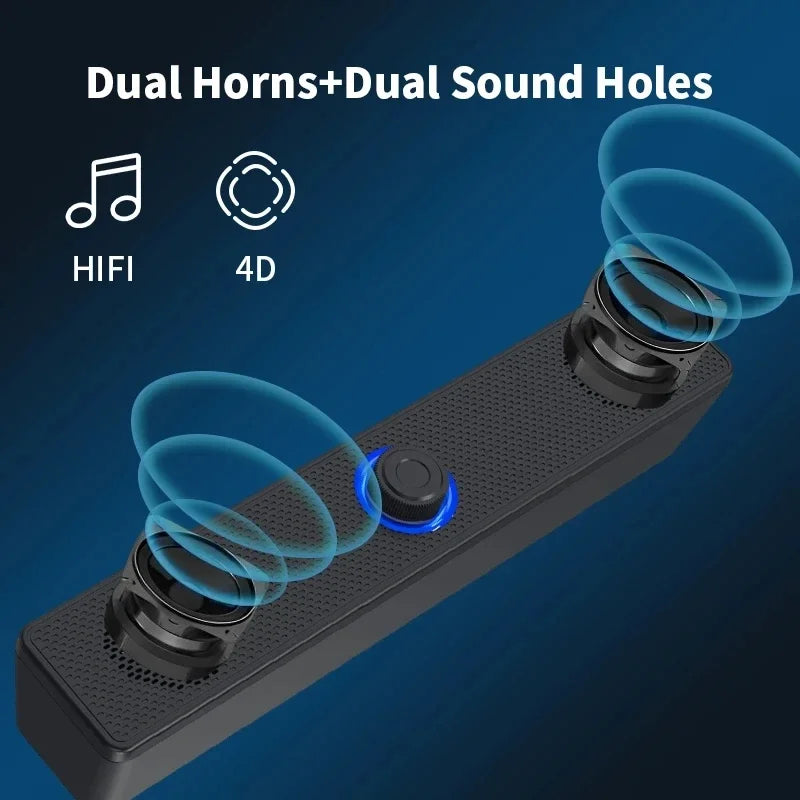 Soundbar Computer PC TV Laptop Desktop Wired Wireless Bluetooth Speaker Sound Box Bar Music Portable Caixa De Som Audio System