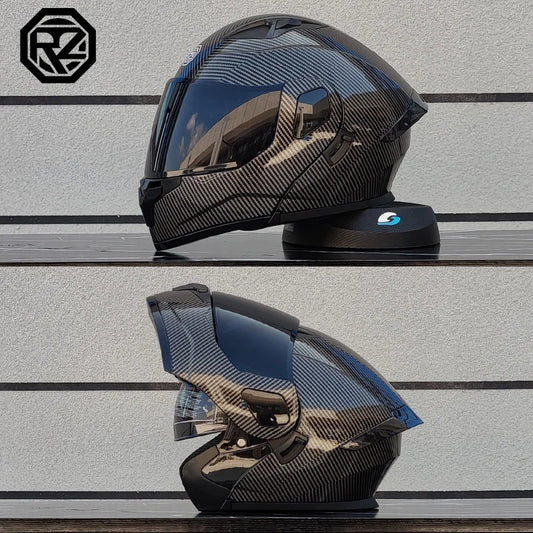 ORZ Personalised Motorcycle Full Face Helmet Men Women Fashion Dual Lens Helmets Motocross Racing Modular Flip Up Casco Moto