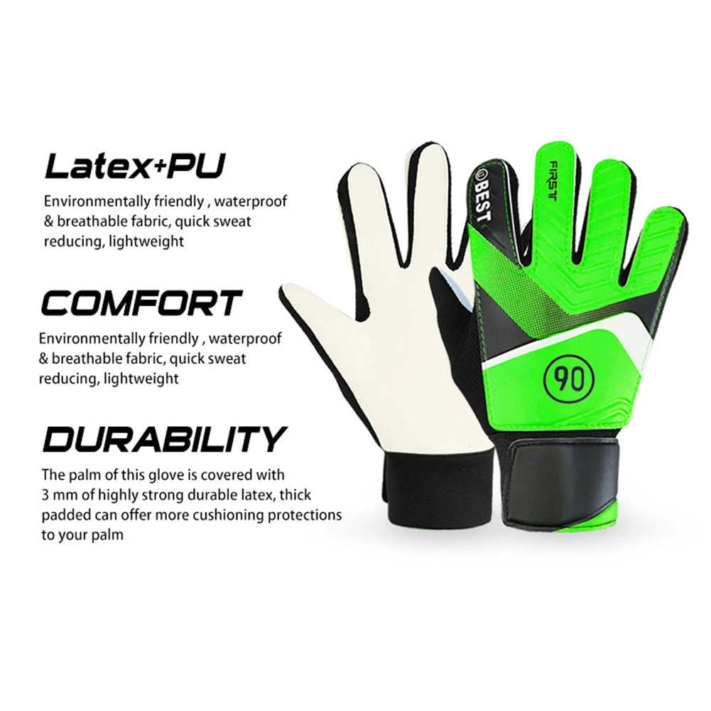 Children's Goalkeeper Gloves Latex Goalkeeper Gloves For Kids Football Goalkeeper Anti-Slip Training Gloves Soccer Goalie Gloves