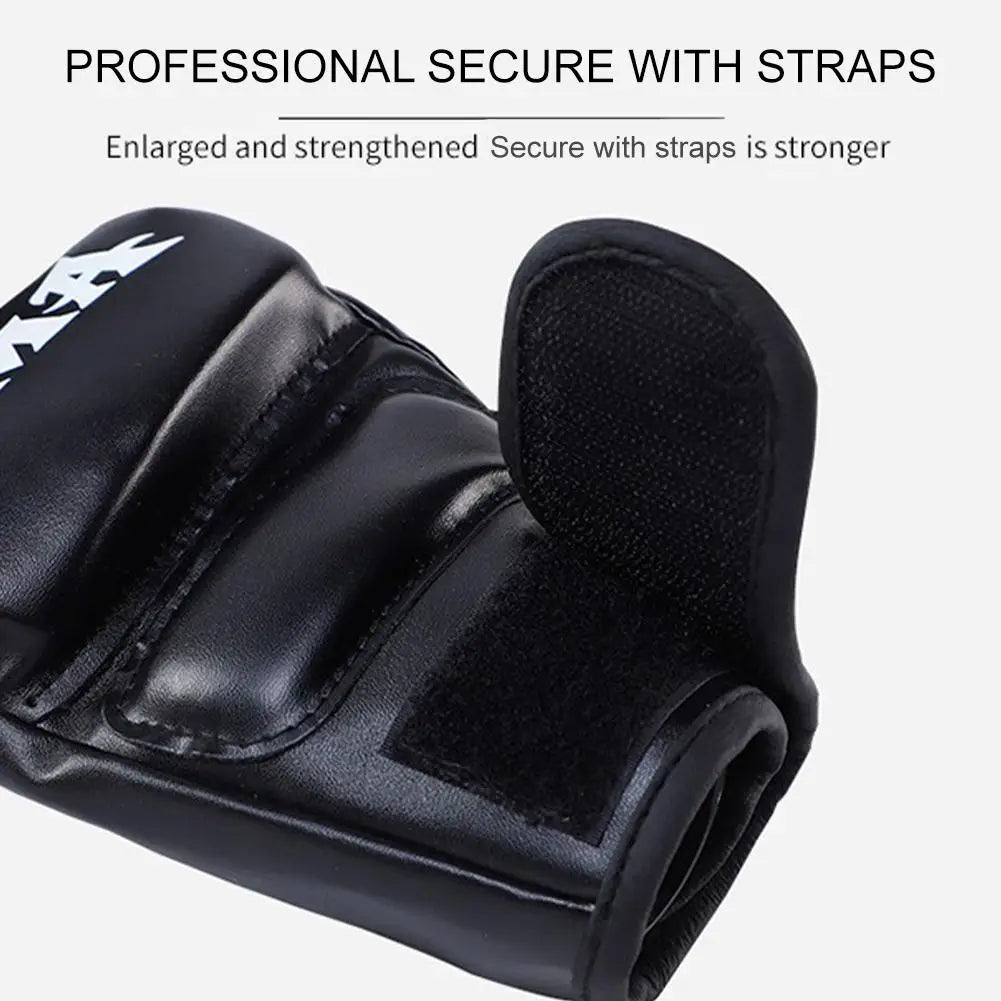 Half Finger PU Leather Boxing Training Gloves Free Fight Kick MMA Fighting Muay Thai Sports Sanda Glove Professional Equipment