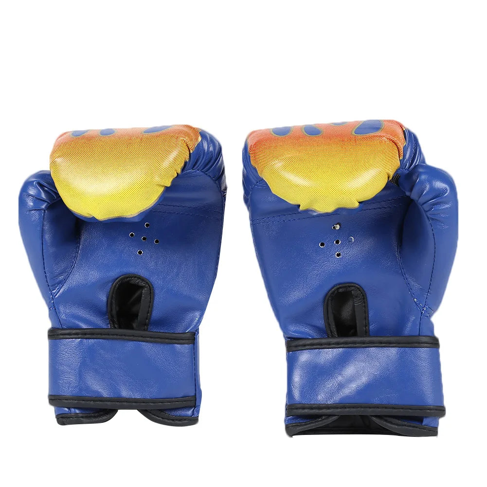 2Pcs Kids Boxing Gloves Children Punch Training Sparring Kickboxing Fighting Fitness Mitts Hitting Hand Protector Blue Black Red