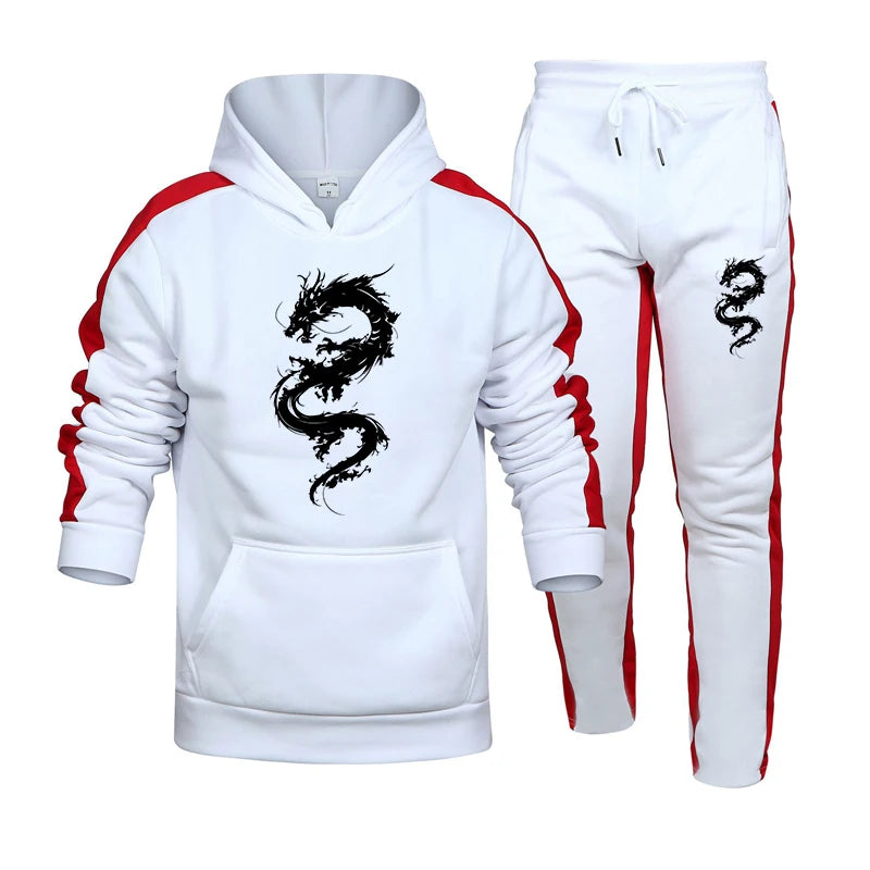 Autumn Winter Mens Tracksuit Printing Casual Sweatshirt Sweatpants Set 2025 Hot Sales Hoodies Suit Sports Jogging Mens Clothing