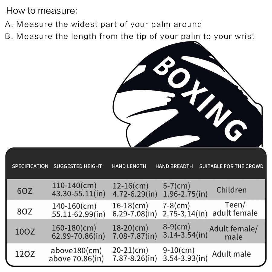 6/8/10/12oz Kids Women/Men Boxing Gloves Sanda Sparring Muay Thai MMA Karate Punch Training Mitts Kickboxing Guantes De Boxeo
