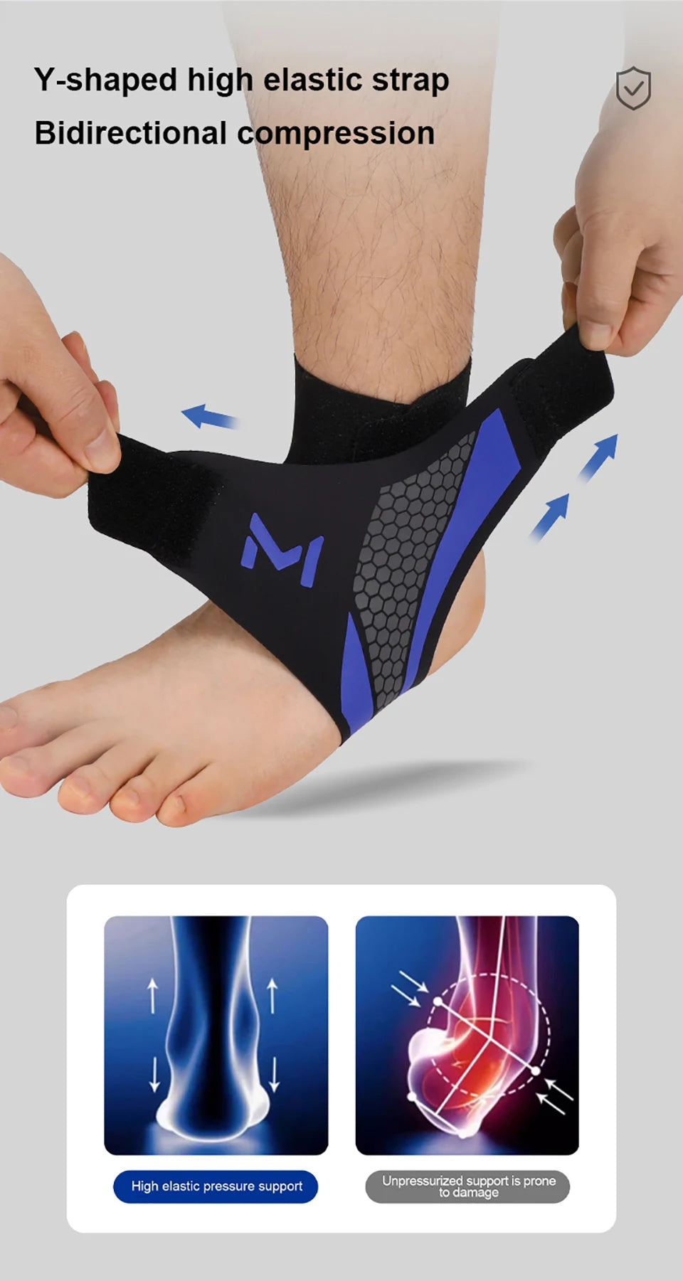 GOBYGO 1Pcs Ankle Protectors Running Joint Strain Ankle Wear Tear Anti-fracture Ankle Protector Basketball Soccer Men Women