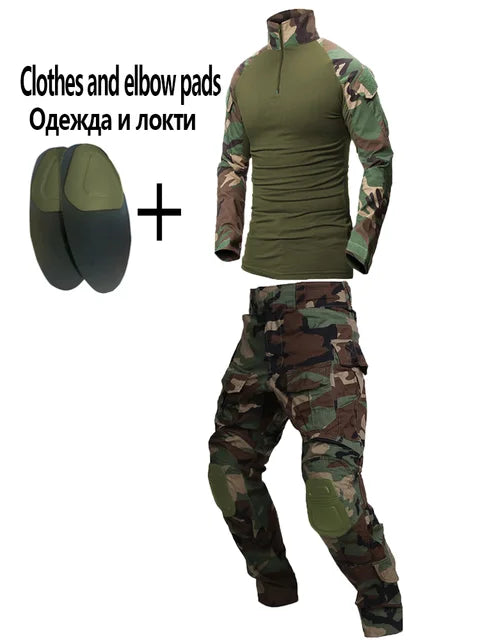 Military Uniform Camouflage Tactical Multicam Suit Men Airsoft Combat Paintball Shirt Coat Pant Soldier Sniper Hunting Clothes
