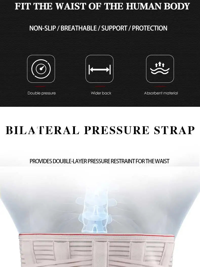 JINGBA SUPPORT Orthopedic Corset Back Support Belt Men Back Brace Belt Fajas Lumbares Ortopedicas Protection Spine Support Belt