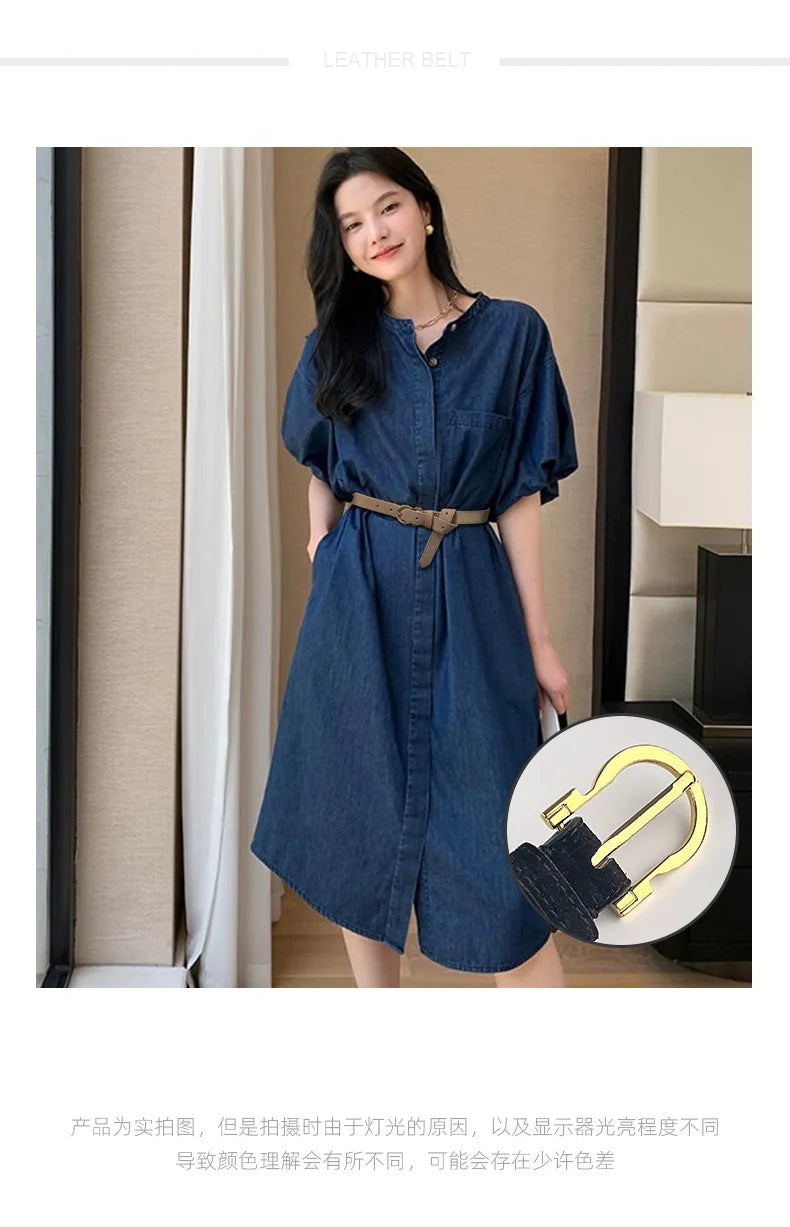 Suede  Real Leather Waist Belt for Women Vintage Simple Design Jeans Belt Strap Cinturones  Cinturones Para Hombre Blue Camel